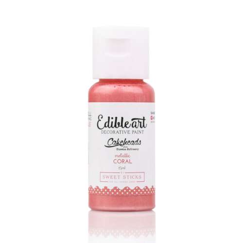 Sweetsticks Edible Art Paint - Metallic Coral - Click Image to Close